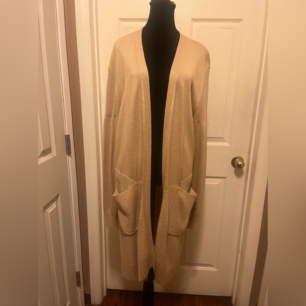 Lululemon Athletica Tan Open-Front Cardigan